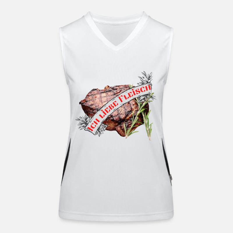 Ich liebe Fleisch Funktionelles Kontrast-Tank Top für Frauen