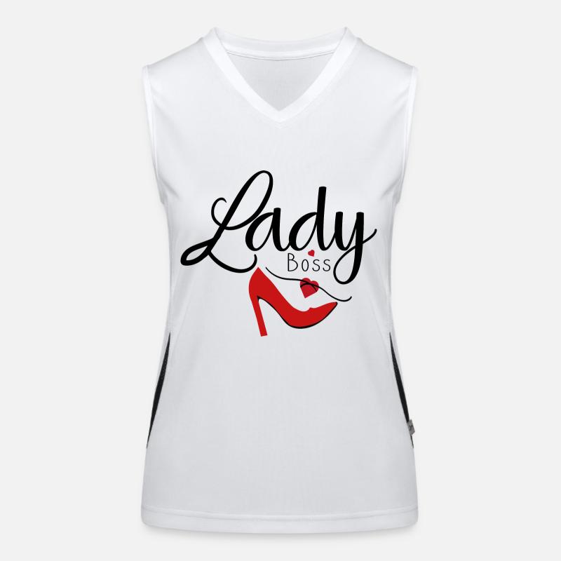 Conception du slogan de Lady boss. Débardeur respirant contrasté Femme
