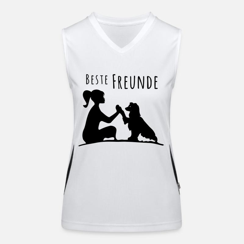 Mein Hund und ich - Beste Freunde Funktionelles Kontrast-Tank Top für Frauen