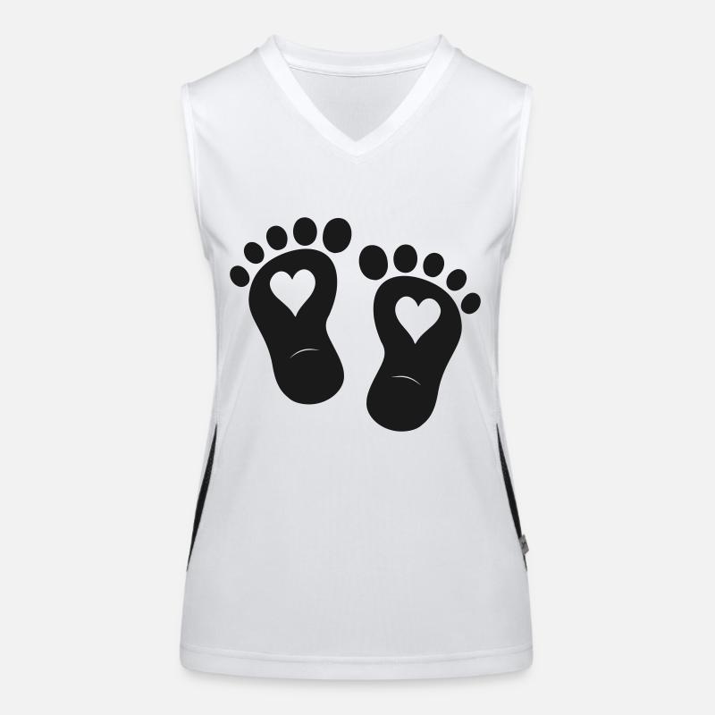 Pieds d’enfants naissance de bébé Débardeur respirant contrasté Femme