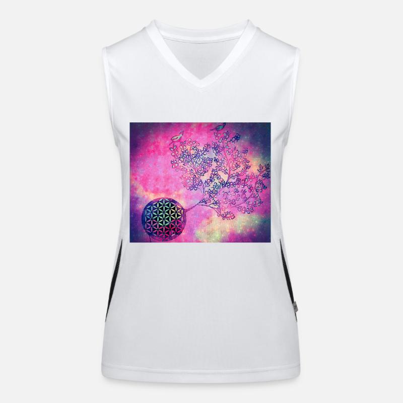 Persischer Lebensbaum Nr. 3 Funktionelles Kontrast-Tank Top für Frauen