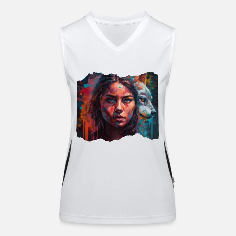 Sie Wolf Tochter Funktionelles Kontrast-Tank Top für Frauen