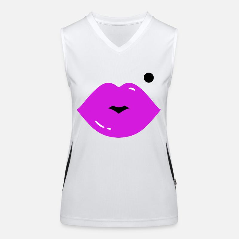 Lips with mole Women's Functional Contrast Tank Top