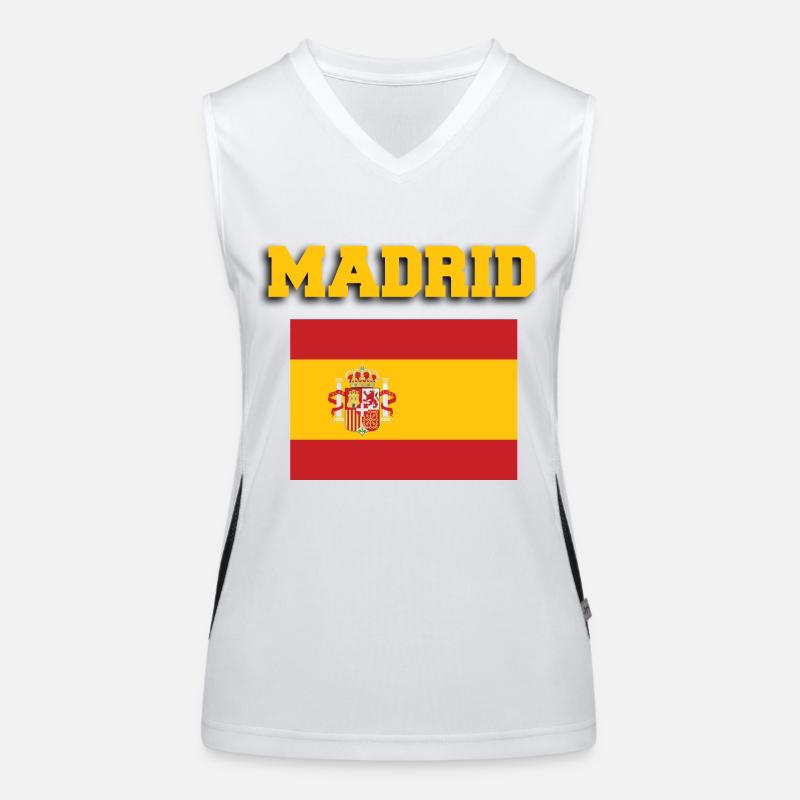 Madrid Espagne Drapeau Débardeur respirant contrasté Femme
