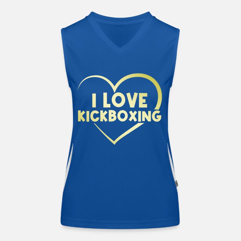 Ich liebe Kick Boxing Herz Funktionelles Kontrast-Tank Top für Frauen