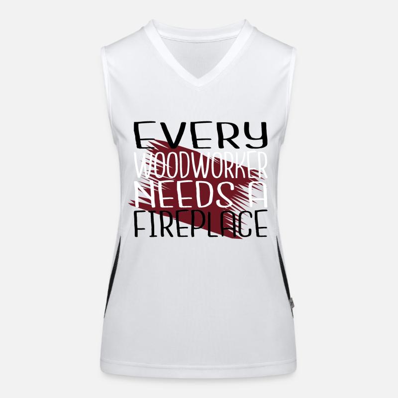 woodcutter chop wood statement jokes forest work Funktionelles Kontrast-Tank Top für Frauen
