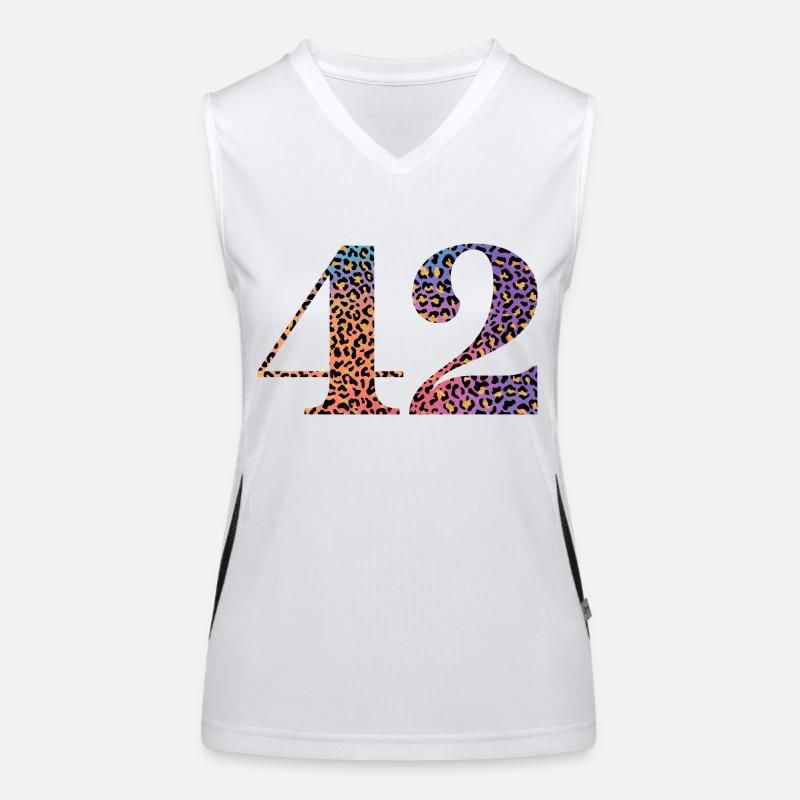 42. Geburtstag Leopard Funktionelles Kontrast-Tank Top für Frauen