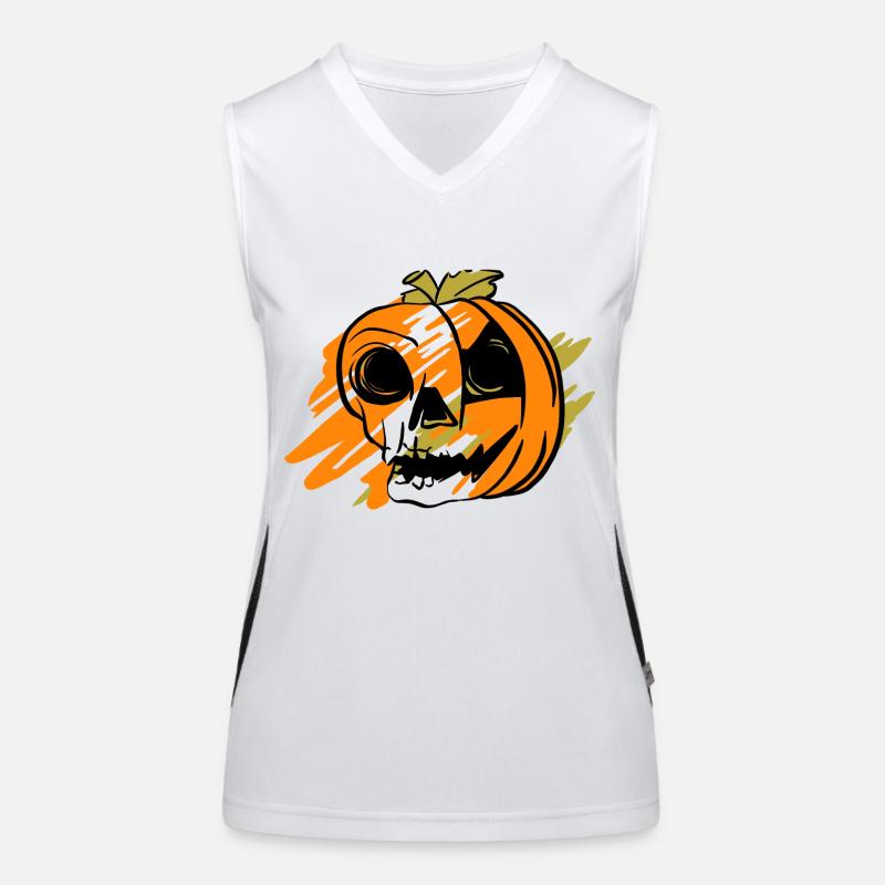 Halloween Kürbis Funktionelles Kontrast-Tank Top für Frauen