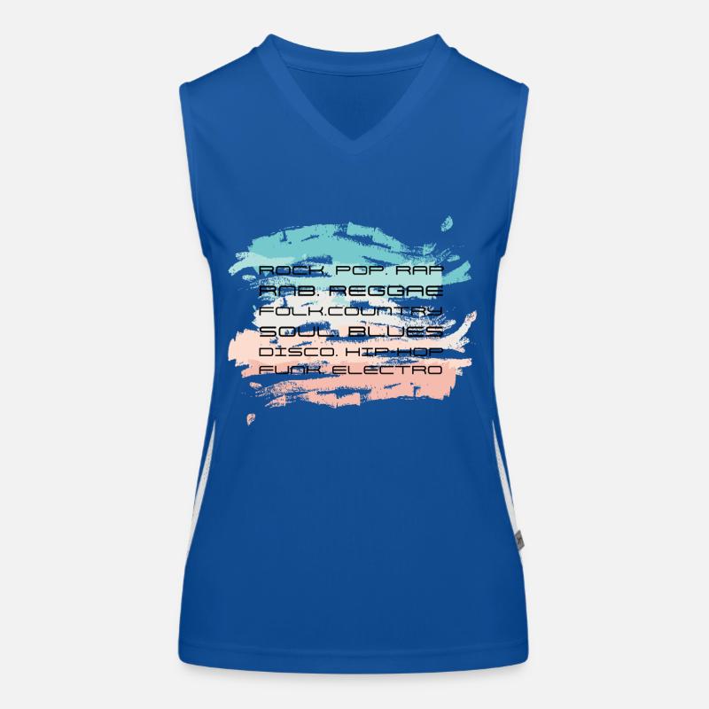 Music styles. Abstract style design. Women's Functional Contrast Tank Top