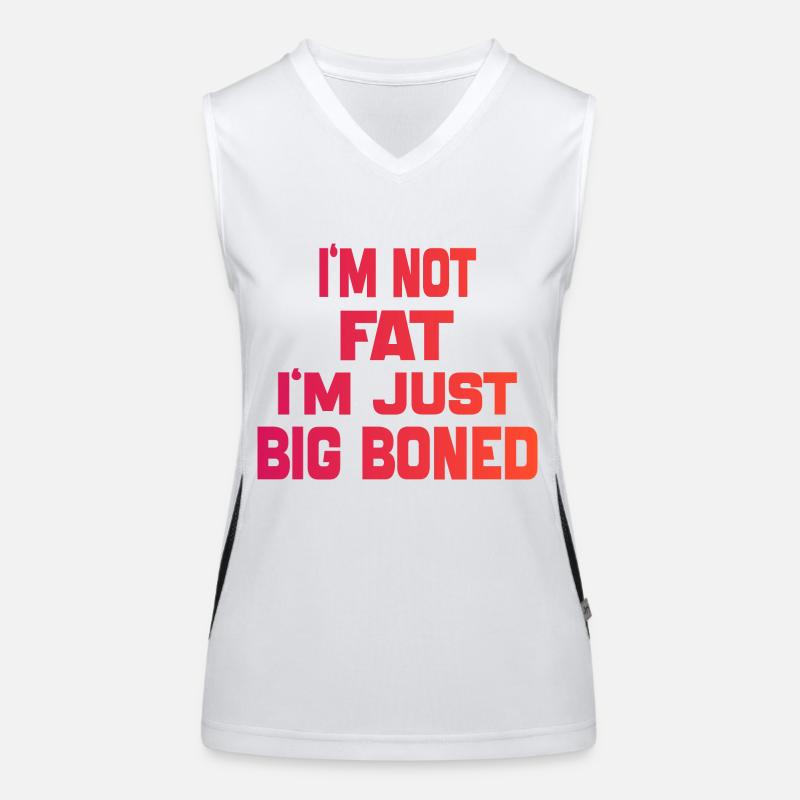Ich bin nicht fett, ich bin nur dickknochig, lustig Zitat Funktionelles Kontrast-Tank Top für Frauen