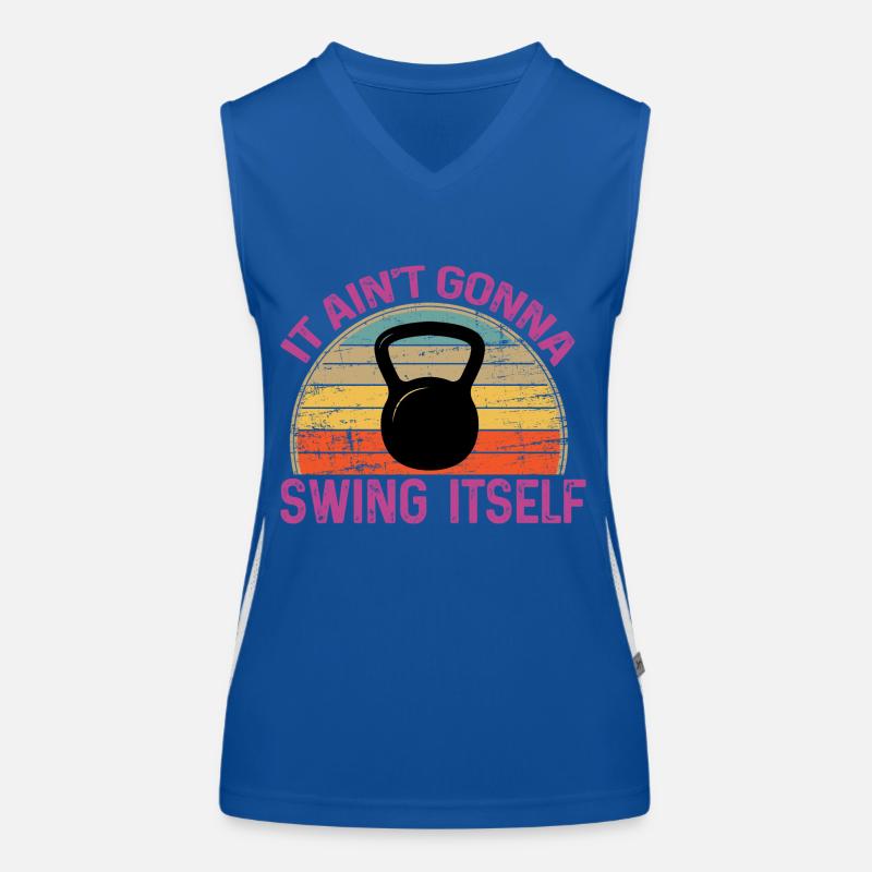 Es wird sich nicht selbst schwingen Lustige Kettlebell Funktionelles Kontrast-Tank Top für Frauen