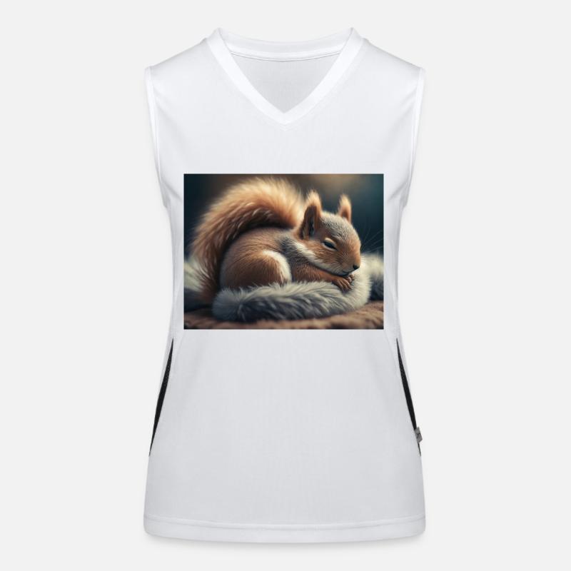 Cute animals doing hibernation – squirrel Women's Functional Contrast Tank Top
