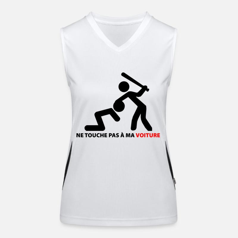 Don't Touche my Car - Women's Functional Contrast Tank Top - white/black