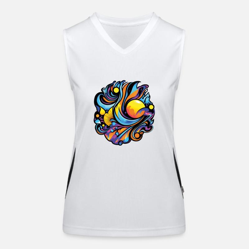 Explosion of Color: An Abstract Masterpiece Women's Functional Contrast Tank Top
