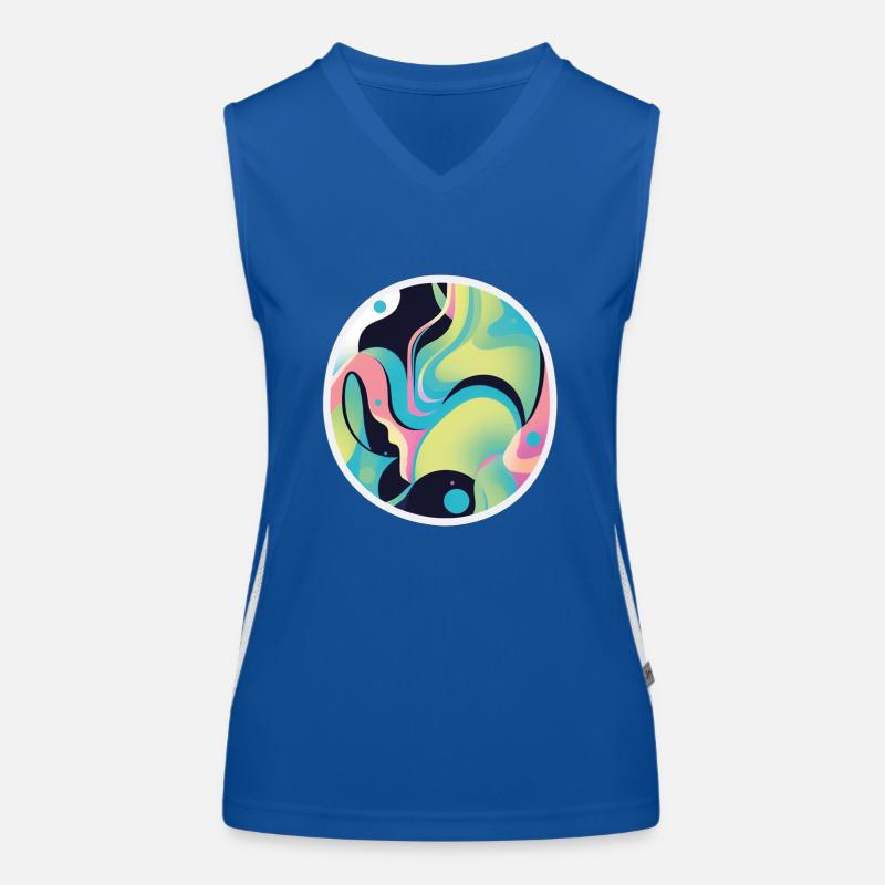 Vagues colorées : une mer de couleurs Débardeur respirant contrasté Femme