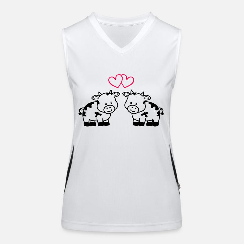 cows in love Funktionelles Kontrast-Tank Top für Frauen