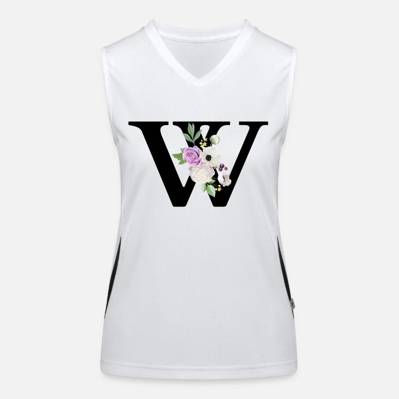 Lettre w floral violet Débardeur respirant contrasté Femme