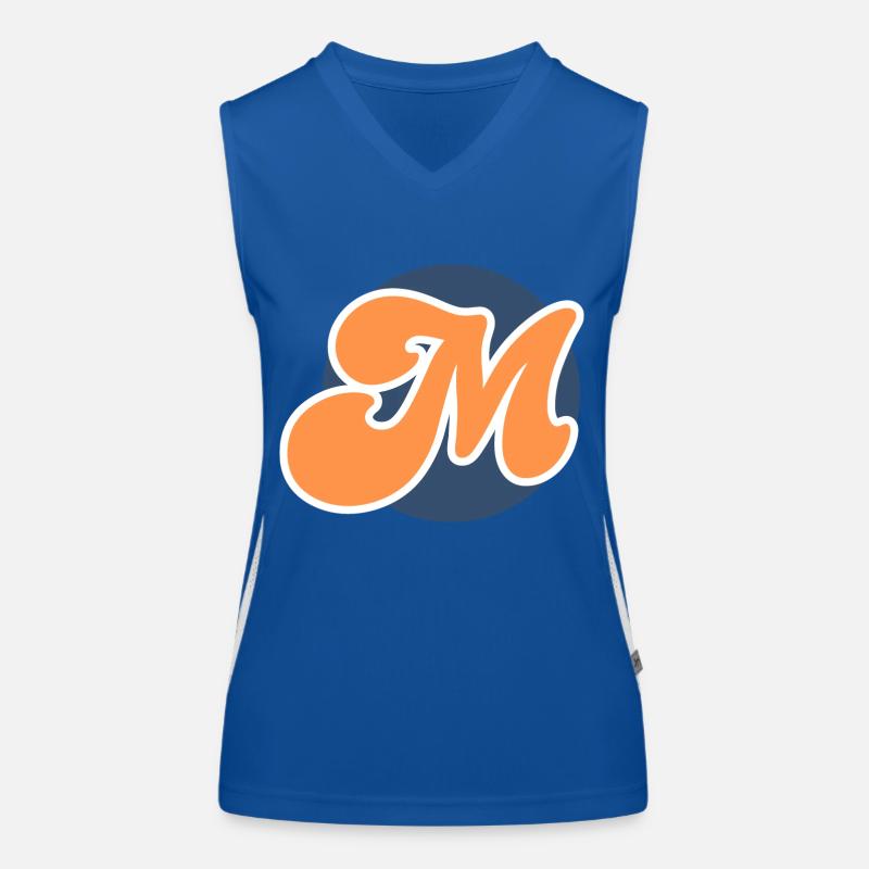 Buchstabe m sport orange Funktionelles Kontrast-Tank Top für Frauen