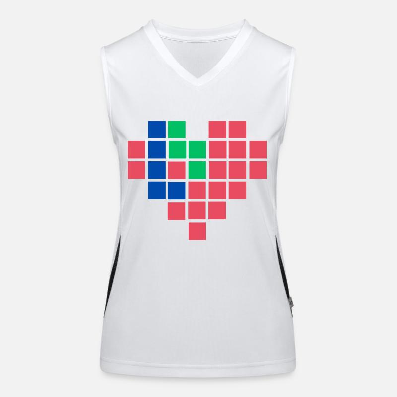 Pixel-Herz Funktionelles Kontrast-Tank Top für Frauen