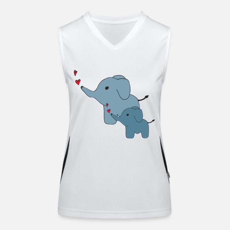 Elephant big and small Women's Functional Contrast Tank Top