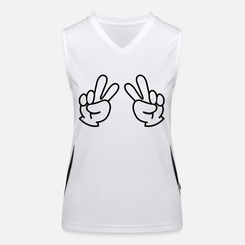 peace hand Funktionelles Kontrast-Tank Top für Frauen