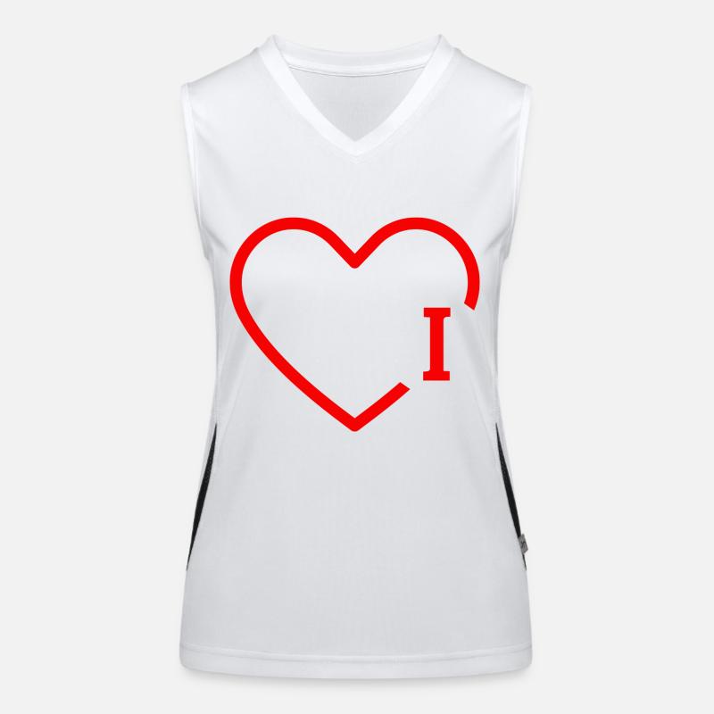Buchstabe I Rotes Herz Funktionelles Kontrast-Tank Top für Frauen
