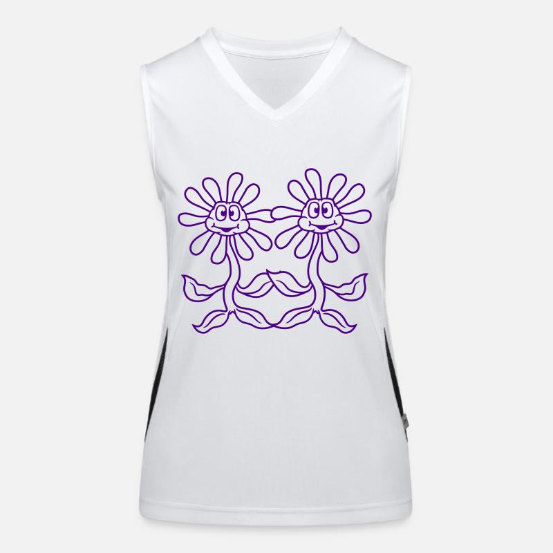 Zwei Blümchen Team Freunde Paar 2 Halten Händchen Funktionelles Kontrast-Tank Top für Frauen