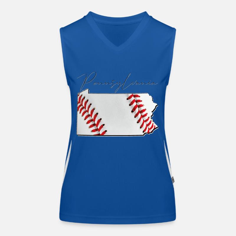 Baseball dans l’État de Pennsylvanie Carte PA Débardeur respirant contrasté Femme
