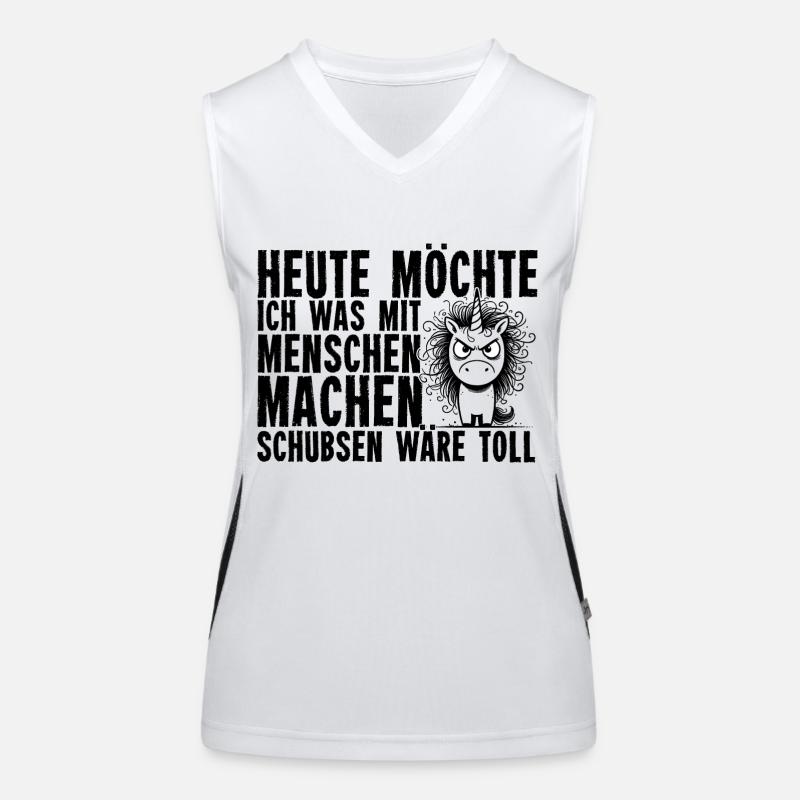 Heute Möchte Ich Was Mit Menschen Machen Schubsen Funktionelles Kontrast-Tank Top für Frauen