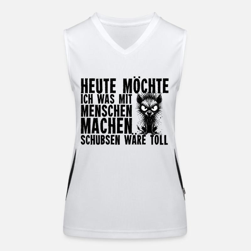 Heute Möchte Ich Was Mit Menschen Machen Schubsen Funktionelles Kontrast-Tank Top für Frauen