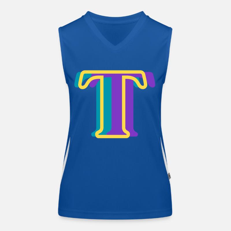 Lettre t multicolore Débardeur respirant contrasté Femme