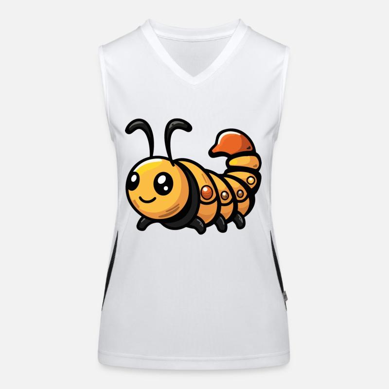 Wurm Comic Funktionelles Kontrast-Tank Top für Frauen