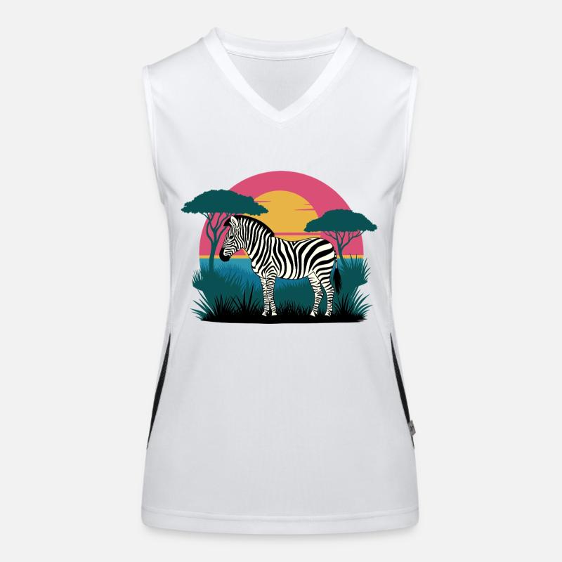 Sunset Zebra Funktionelles Kontrast-Tank Top für Frauen