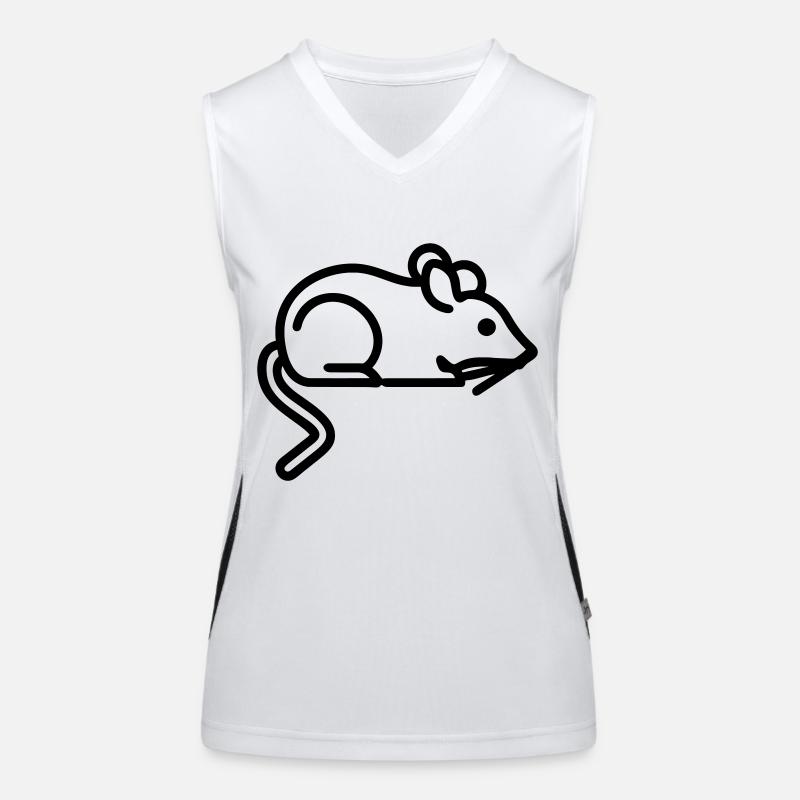 Mouse Icon - Simple Black Outline Design Funktionelles Kontrast-Tank Top für Frauen