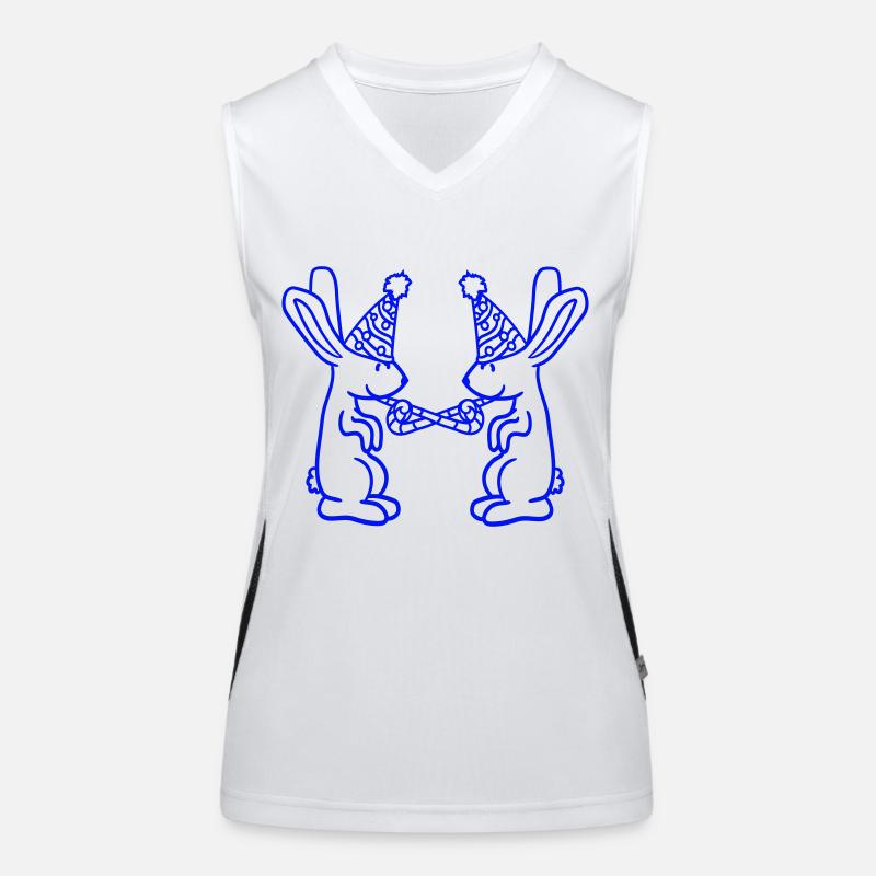 2 Bunnies Birthday Team Gift Toad Party Hat Women's Functional Contrast Tank Top