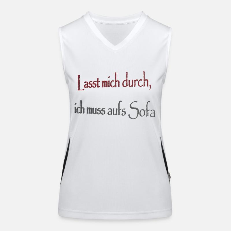 Let me through, I have to get on the sofa - Women's Functional Contrast Tank Top - white/black