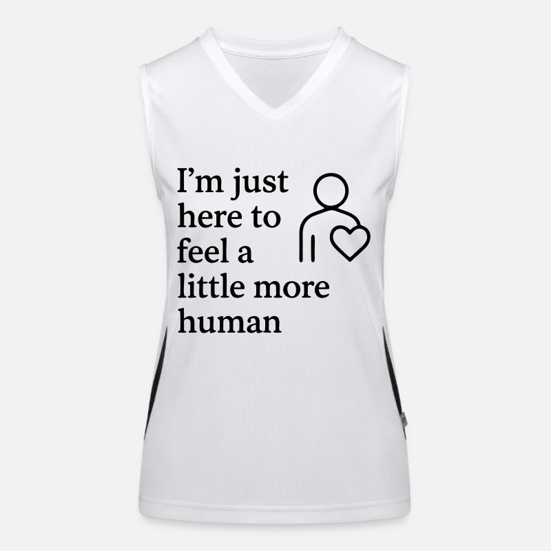 0003 feel more human Funktionelles Kontrast-Tank Top für Frauen