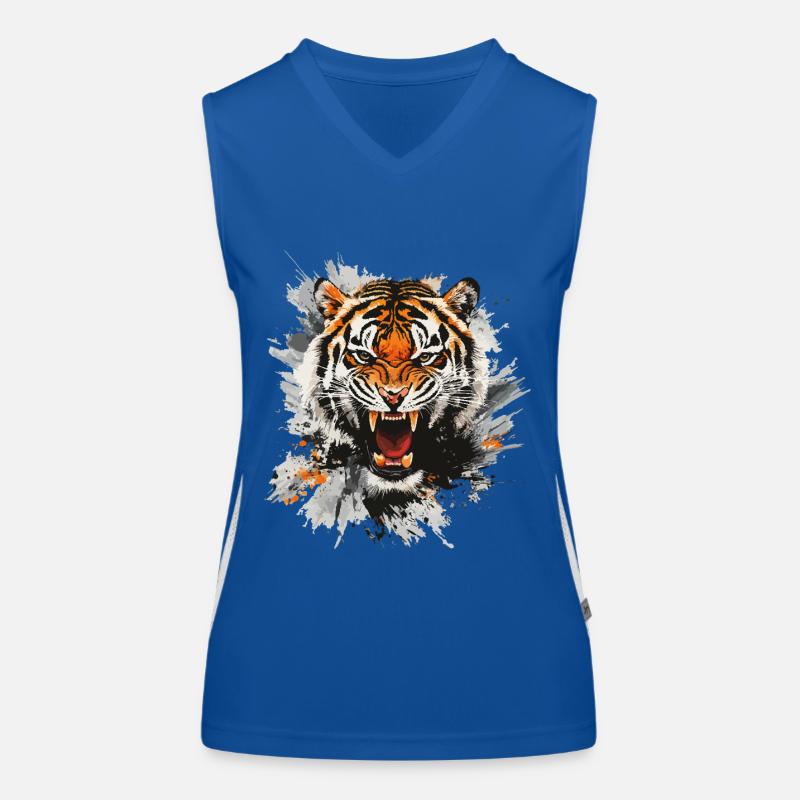 Tête de tigre Prédateur Nature Nature sauvage Splash Débardeur respirant contrasté Femme