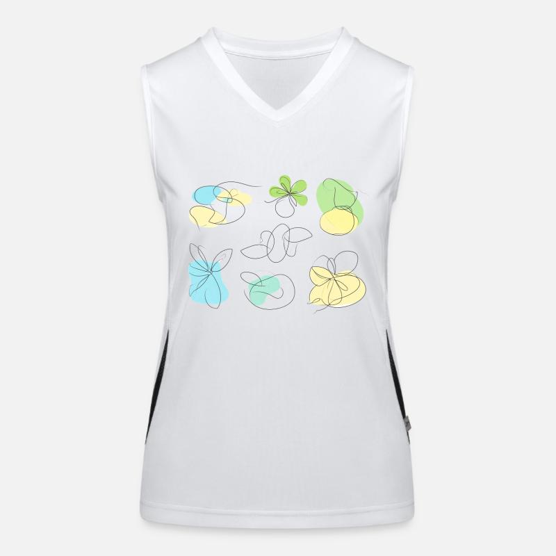 delicate lines, sketches, abstract, pastel Women's Functional Contrast Tank Top