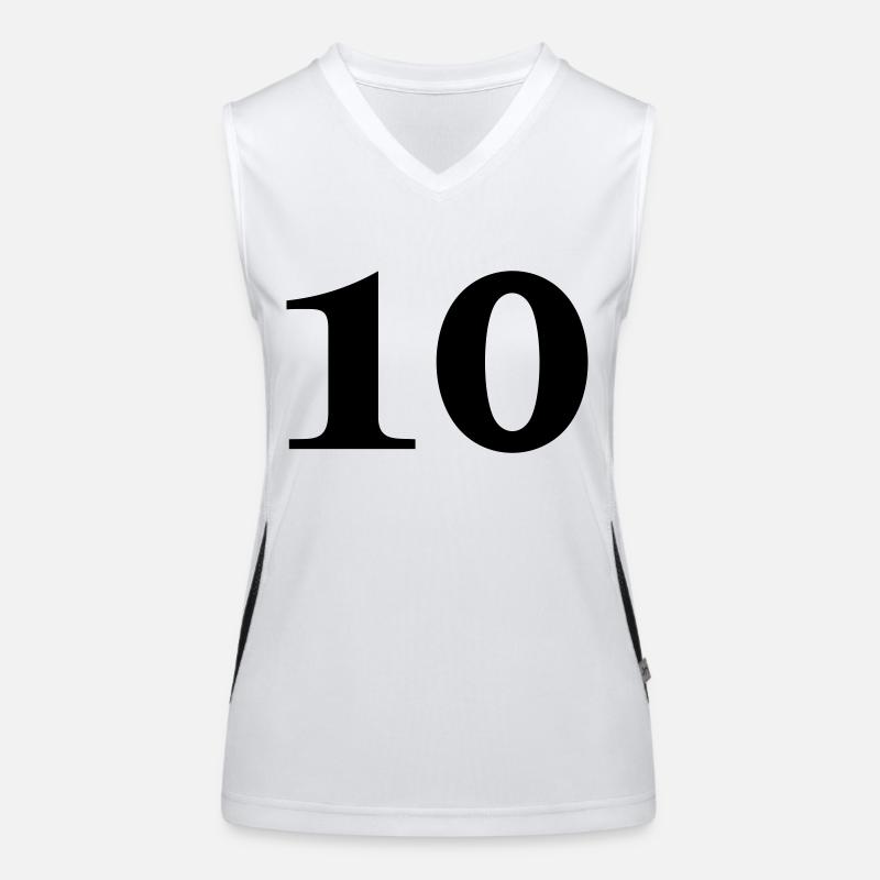 Zahl 10 Funktionelles Kontrast-Tank Top für Frauen