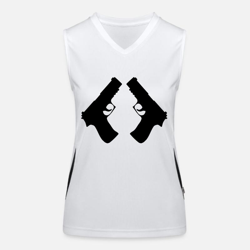 gun 2 mal6 Funktionelles Kontrast-Tank Top für Frauen