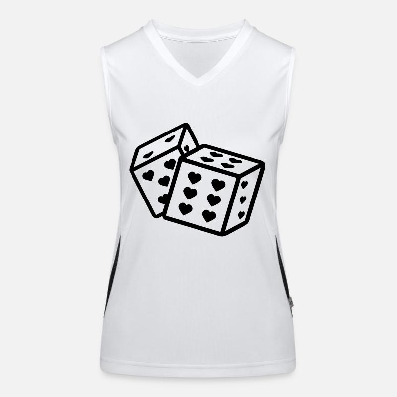 Dice with Heart Heart Dice Player Women's Functional Contrast Tank Top