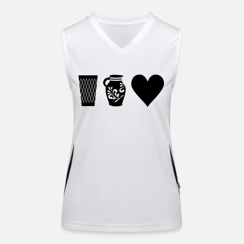 Geripptes Bembel Love Funktionelles Kontrast-Tank Top für Frauen