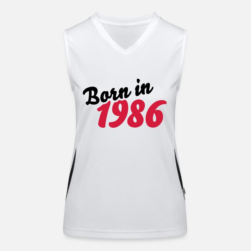 Born in 1986 Funktionelles Kontrast-Tank Top für Frauen