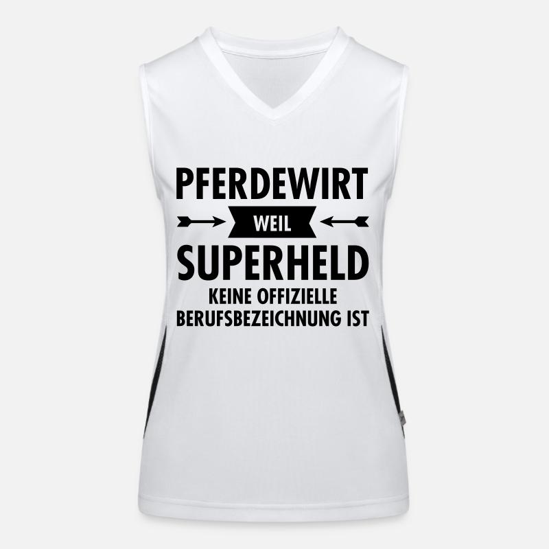 Pferdewirt - Superheld Funktionelles Kontrast-Tank Top für Frauen