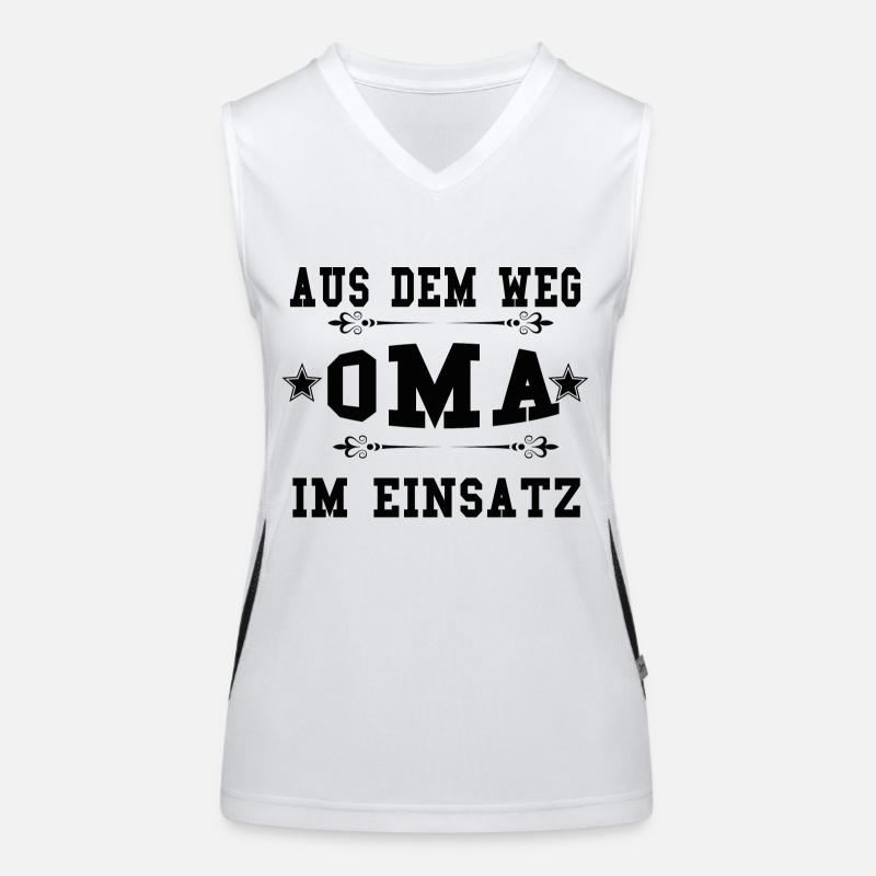 Oma in Einsatz Funktionelles Kontrast-Tank Top für Frauen