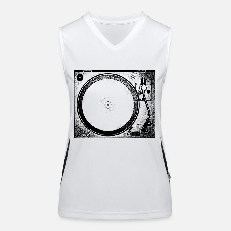 TECHNO Tee - Platines vinyles Débardeur respirant contrasté Femme