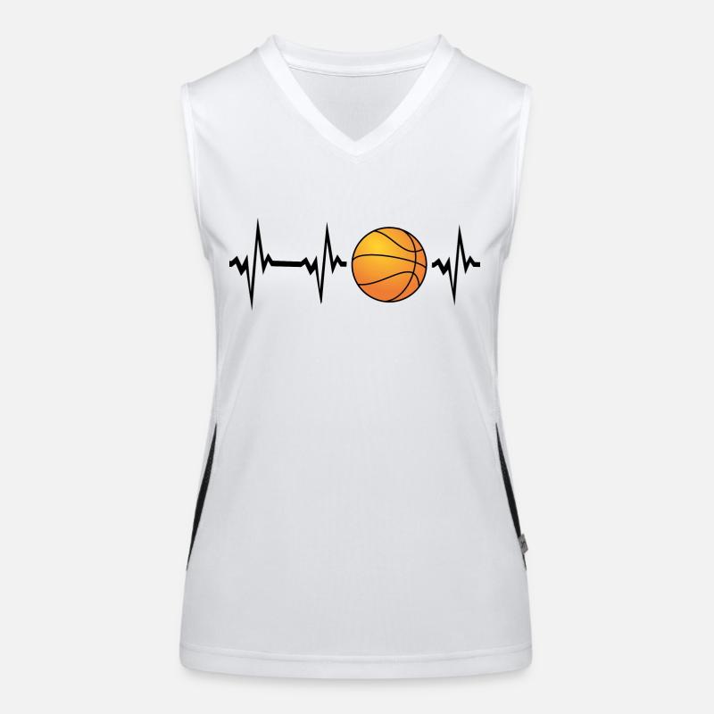 Mon cœur bat pour le basket Débardeur respirant contrasté Femme