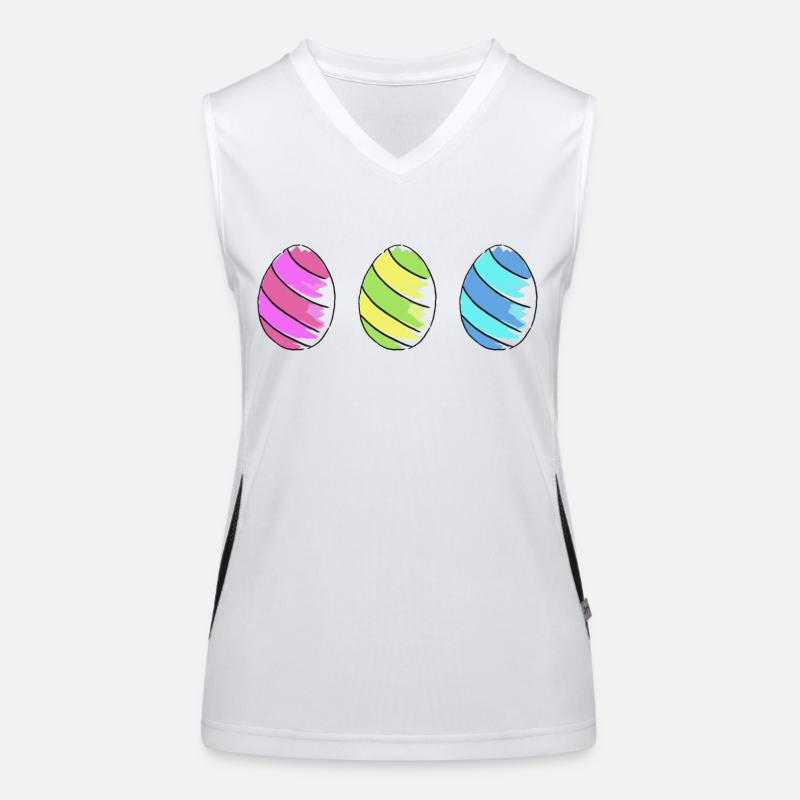 eggs eggs easter easteregg easter eggs easter75 Women's Functional Contrast Tank Top