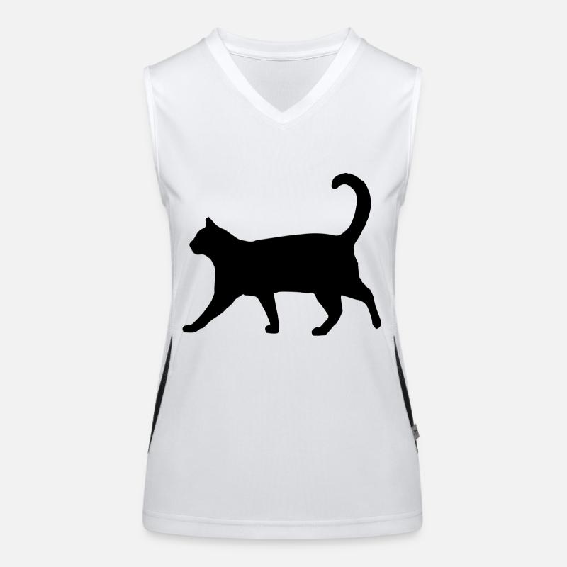 Katze Silhouette klassisch Funktionelles Kontrast-Tank Top für Frauen
